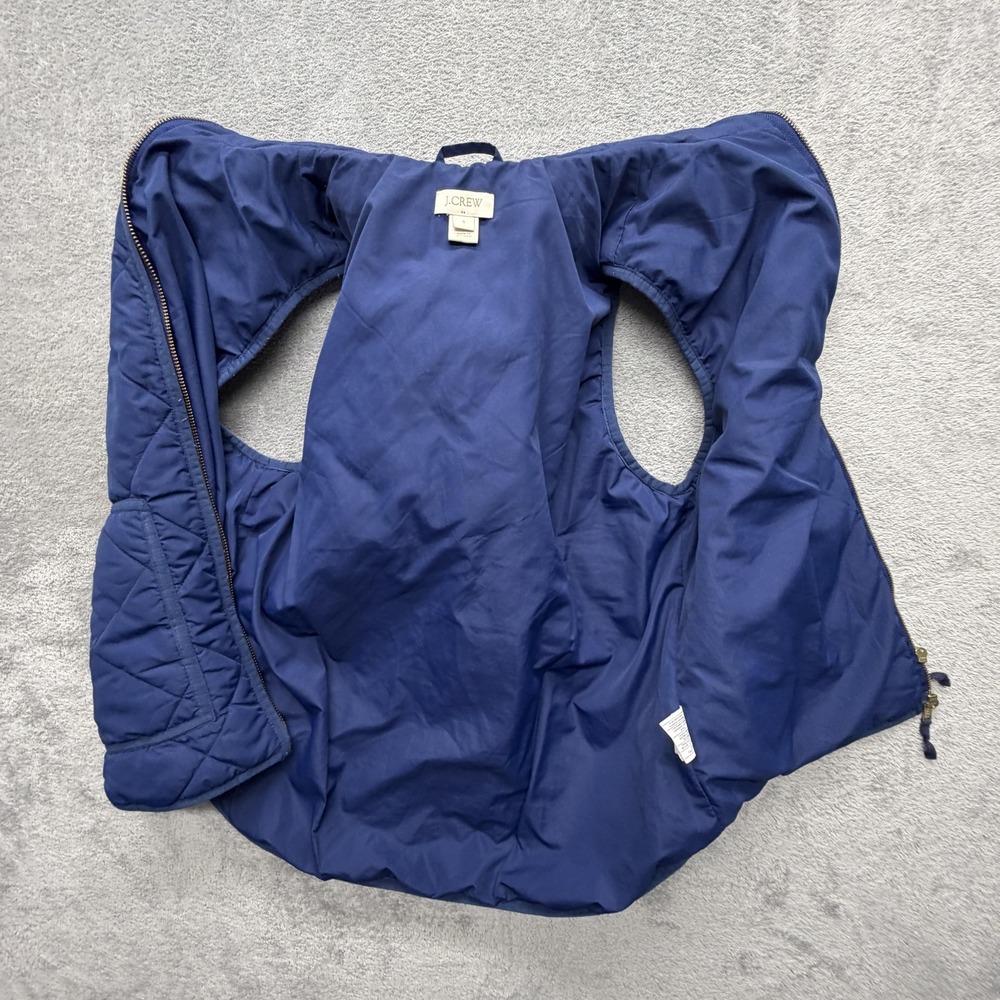 J.Crew Vest Womens Small Blue Quilted‎ Puffer Full Zip Pockets Fall Winter - Picture 2 of 15